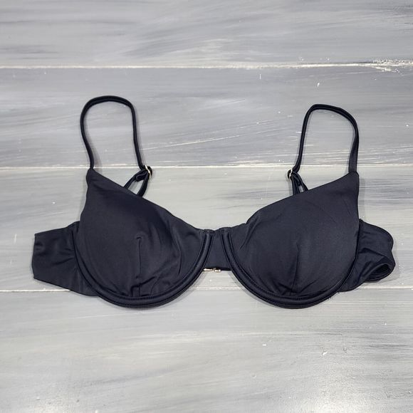 Andie Swim The‎ Bermuda Bikini Top Size Medium Black Style AT239 - Picture 2 of 6